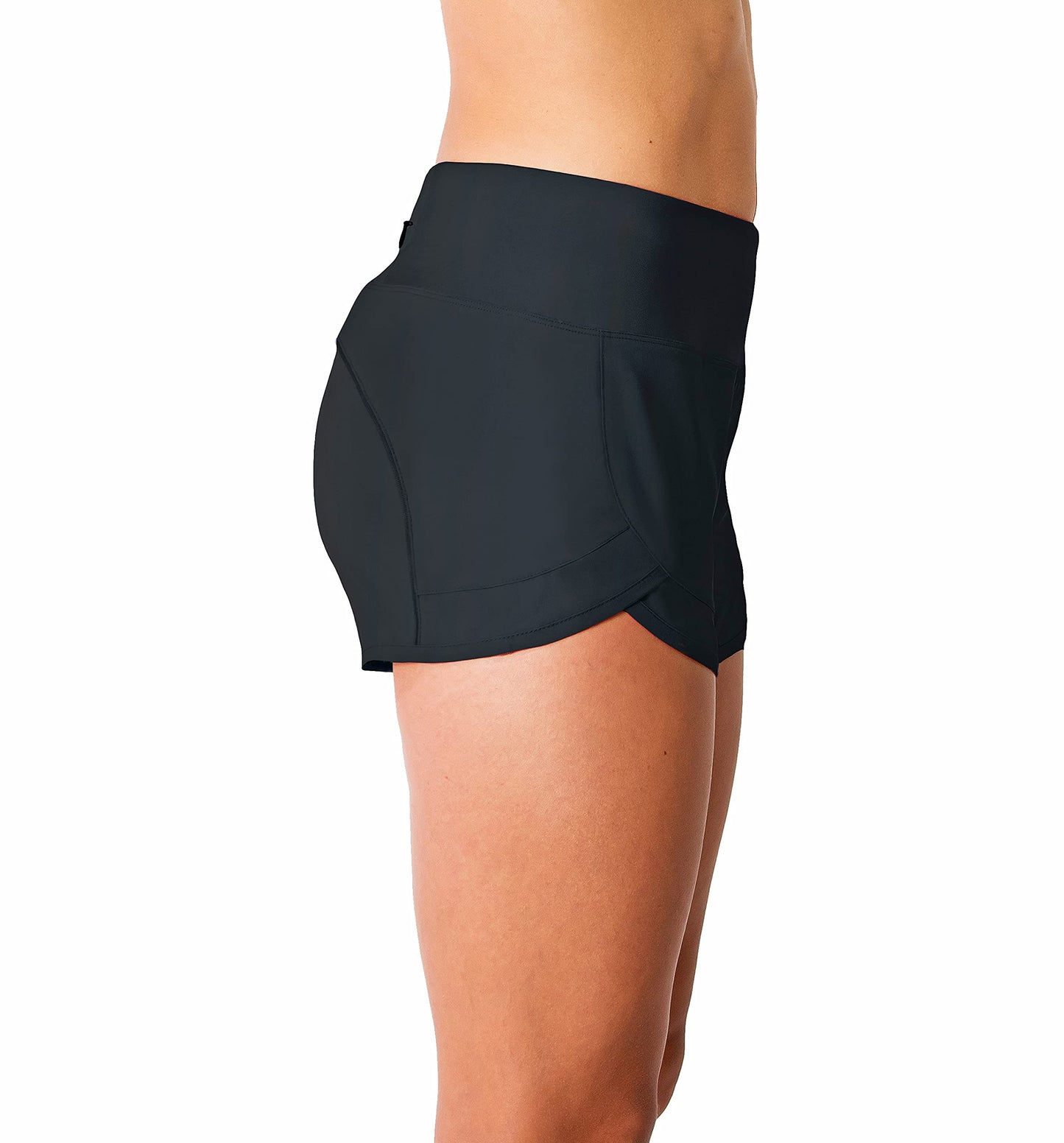 Tough Mode Womens 3" Lightweight Running WOD Volleyball Shorts Workout Mesh Liner Zip Pocket Black