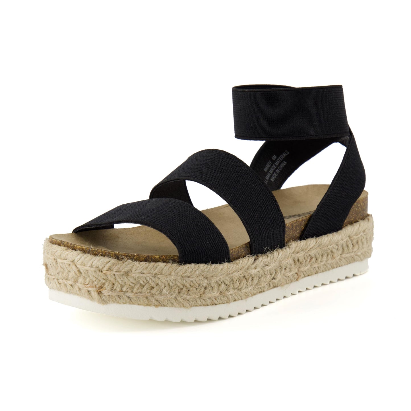 CUSHIONAIRE Women's Mandy Cork Espadrille Wedge Sandal, Black 9.5