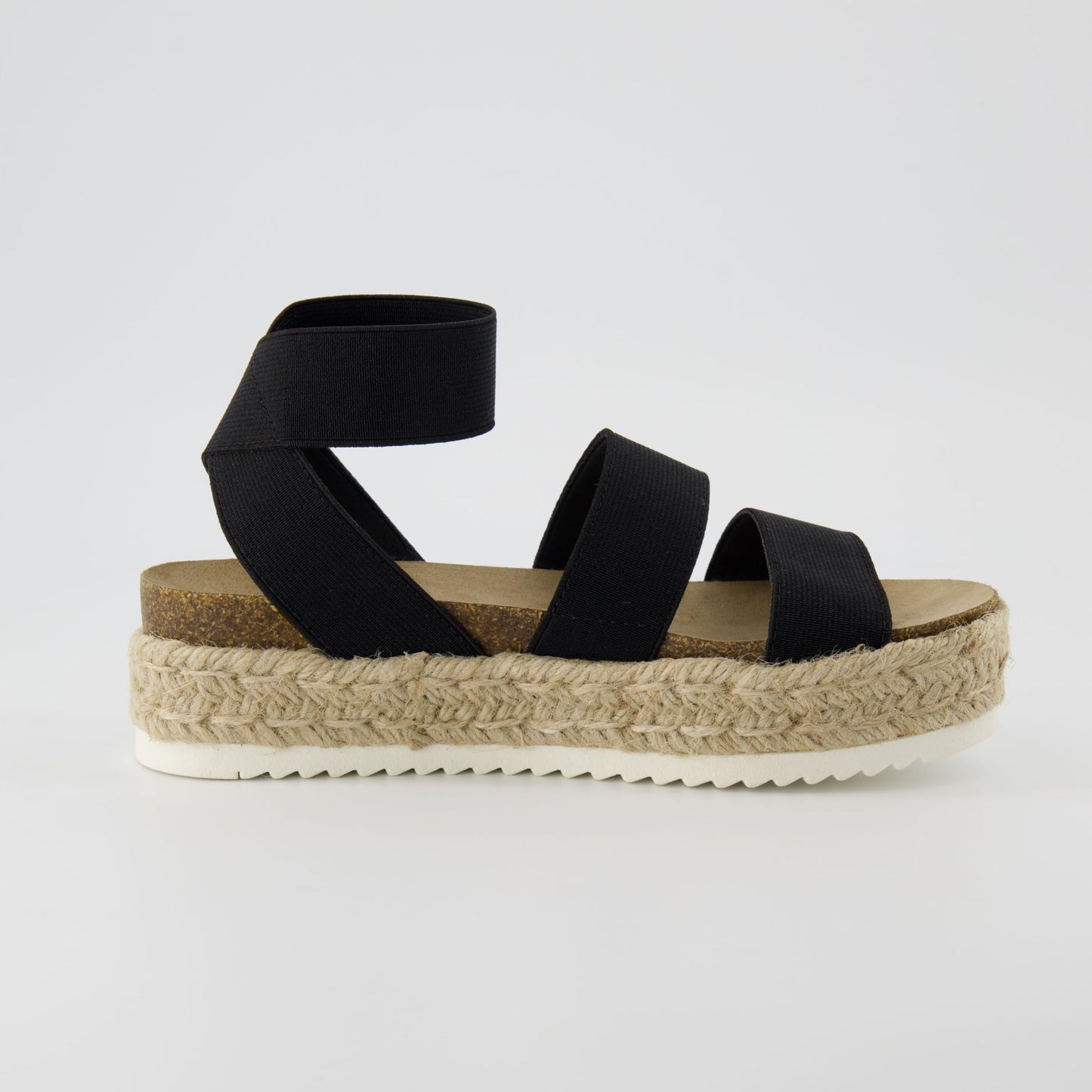 CUSHIONAIRE Women's Mandy Cork Espadrille Wedge Sandal, Black 9.5