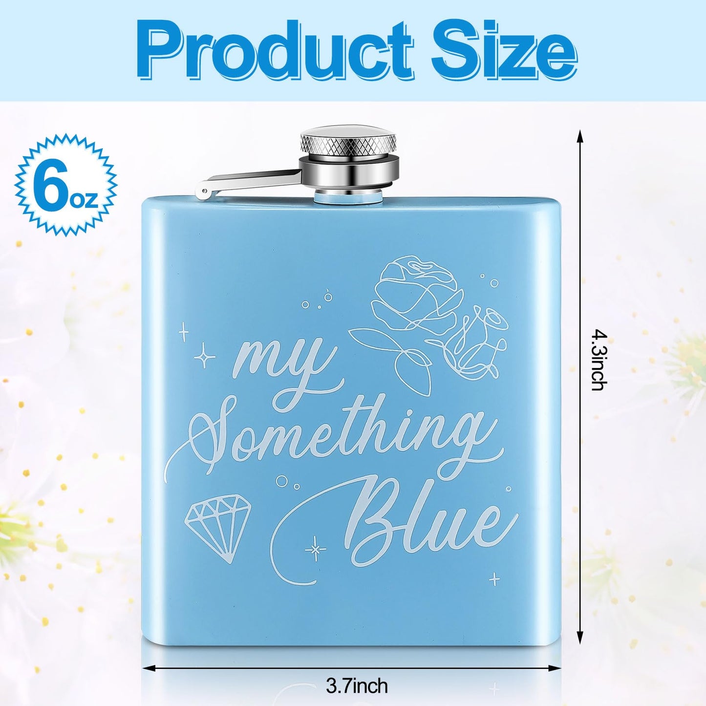 My Something Blue Bride 6 oz Alcohol Flask