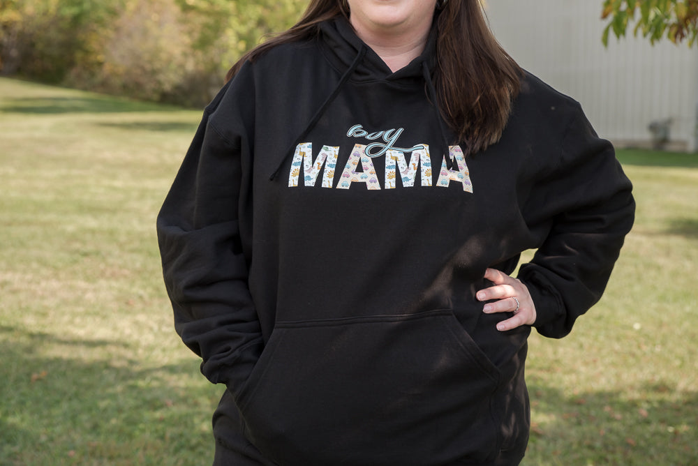 Boy Mama Graphic Hoodie in Black